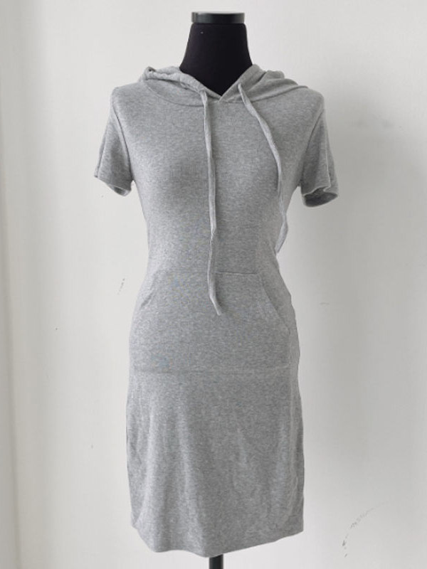 Sexy Bodycon Casual Hooded Short-Sleeve Sweatshirt Dress for Women - Slim Fit Summer Hot Girl Style Sexy Bodycon Casual Hooded Short-Sleeve Sweatshirt Dress for Women - Slim Fit Summer Hot Girl Style