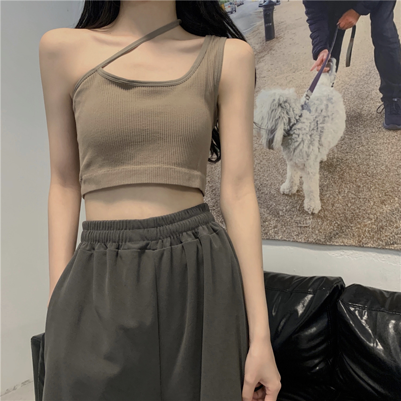 Sexy Camisole with Chest Pad for Jazz Dance - Short Outerwear Top, Perfect for Night Out and Y2K Style Sexy Camisole with Chest Pad for Jazz Dance - Short Outerwear Top, Perfect for Night Out and Y2K Style