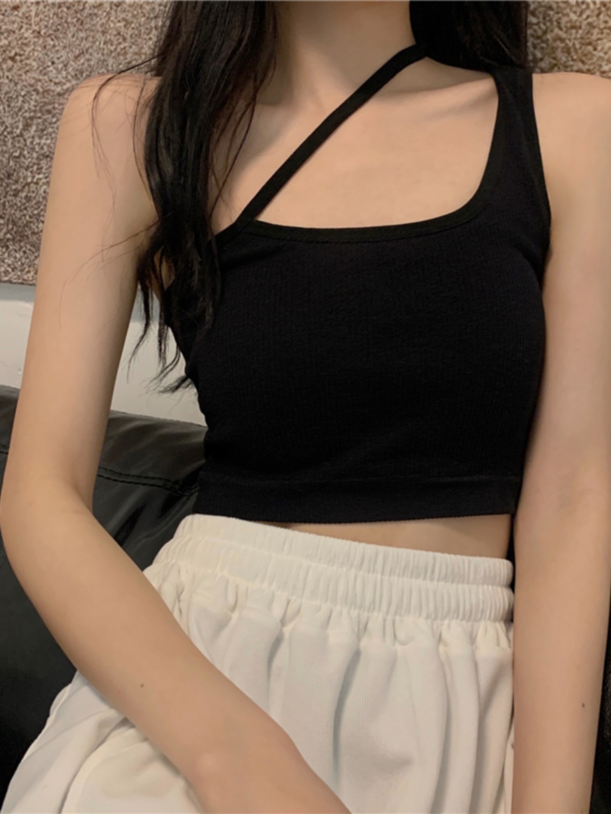 Sexy Camisole with Chest Pad for Jazz Dance - Short Outerwear Top, Perfect for Night Out and Y2K Style Sexy Camisole with Chest Pad for Jazz Dance - Short Outerwear Top, Perfect for Night Out and Y2K Style