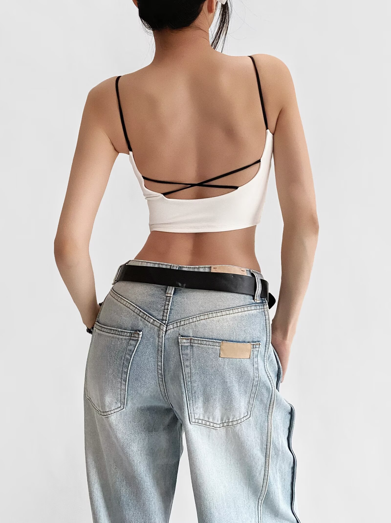 Sexy Color-Blocking Thin Strap Kpop Jazz Street Dance Tank Top - Beautiful Back Pilates Yoga Fitness Activewear