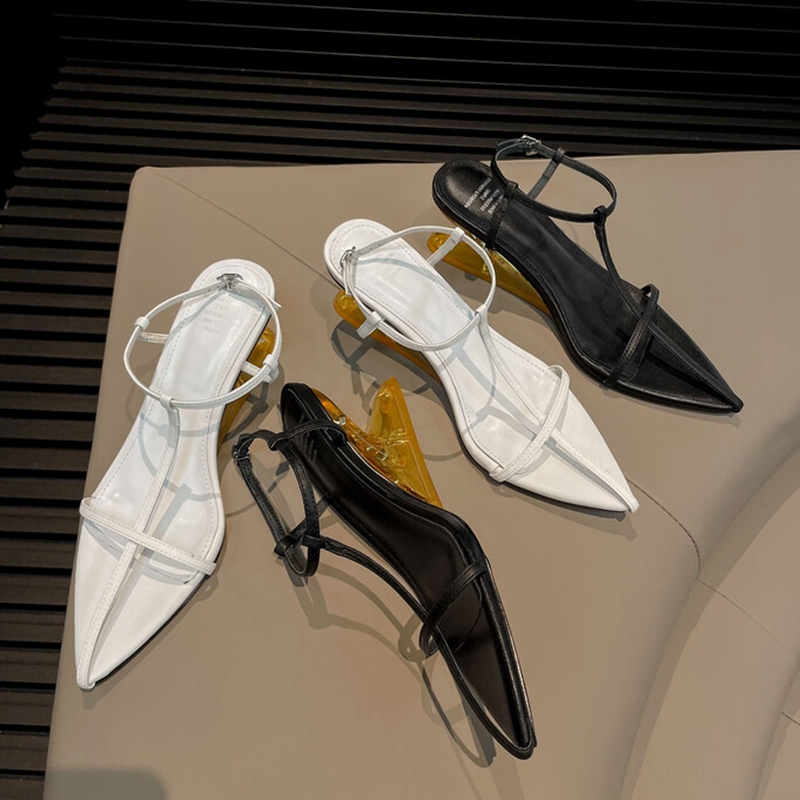 Sexy Crystal High-Heeled Sandals for Women - Unique Pointed Wedge Design, Hong Kong Style, Perfect Summer Footwear Sexy Crystal High-Heeled Sandals for Women - Unique Pointed Wedge Design, Hong Kong Style, Perfect Summer Footwear