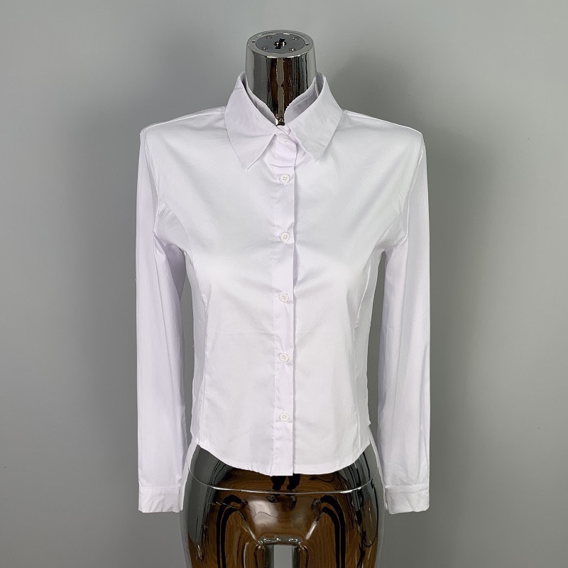 Sexy Figure-Flattering Long Sleeve Shirt for Women - Versatile Korean Style Top for Daily Wear