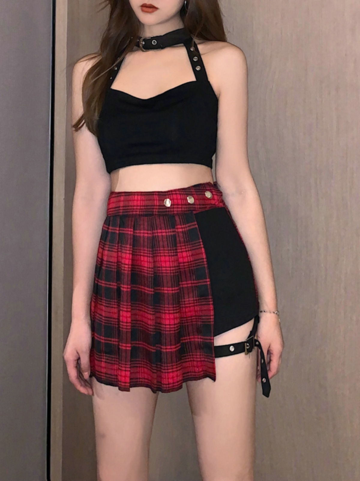 Sexy Half Pleated Skirt for Jazz Dance - Korean Style Hot Girl Street Performance Outfit for Dance Parties