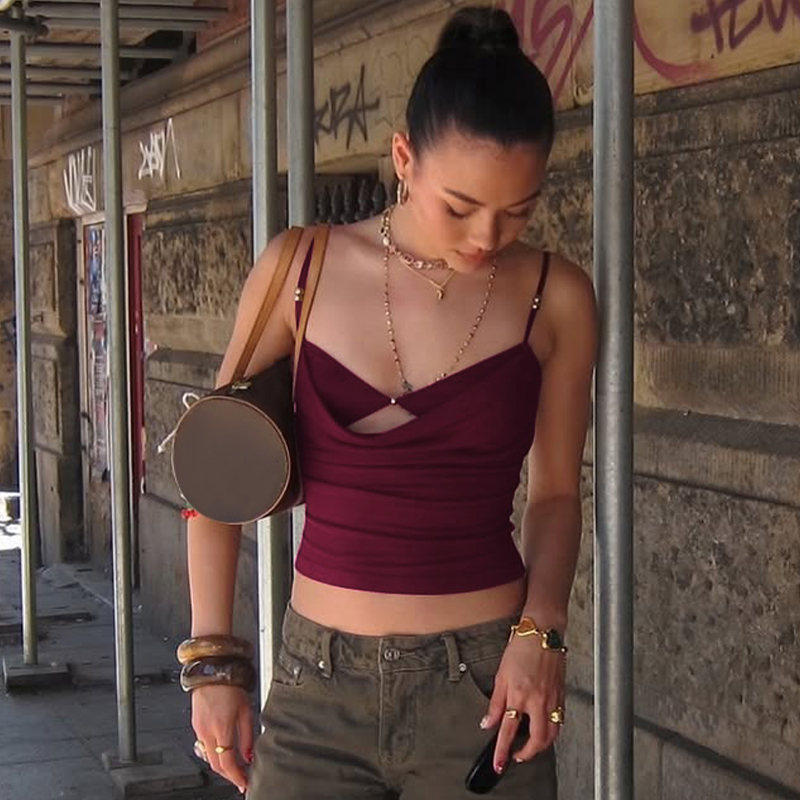 Sexy Hollow Out Two-Piece Camisole for Women - European American Style Slim Fit Summer Top for Spicy Girls Sexy Hollow Out Two-Piece Camisole for Women - European American Style Slim Fit Summer Top for Spicy Girls