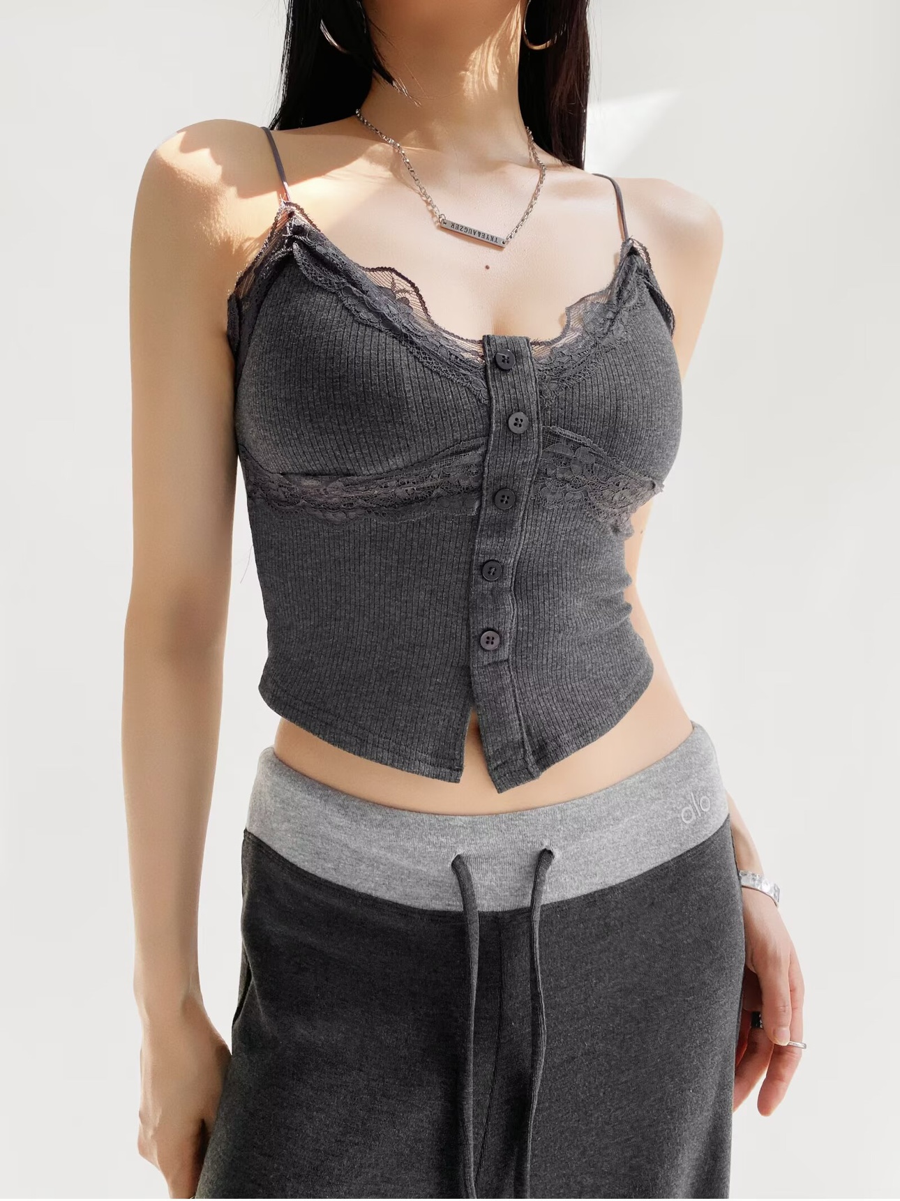 Sexy Jazz Street Dance Camisole Top with French Lace Trim - Slim Fit Layering Design for Hot Girls Sexy Jazz Street Dance Camisole Top with French Lace Trim - Slim Fit Layering Design for Hot Girls