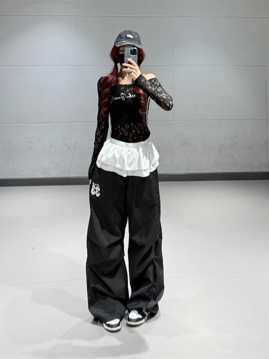 Sexy Lace Off-Shoulder Top for Women - Sheer Asymmetrical Long Sleeve T-Shirt for Jazz Dance - Slim Fit Y2K Style Cover-Up Sexy Lace Off-Shoulder Top for Women - Sheer Asymmetrical Long Sleeve T-Shirt for Jazz Dance - Slim Fit Y2K Style Cover-Up