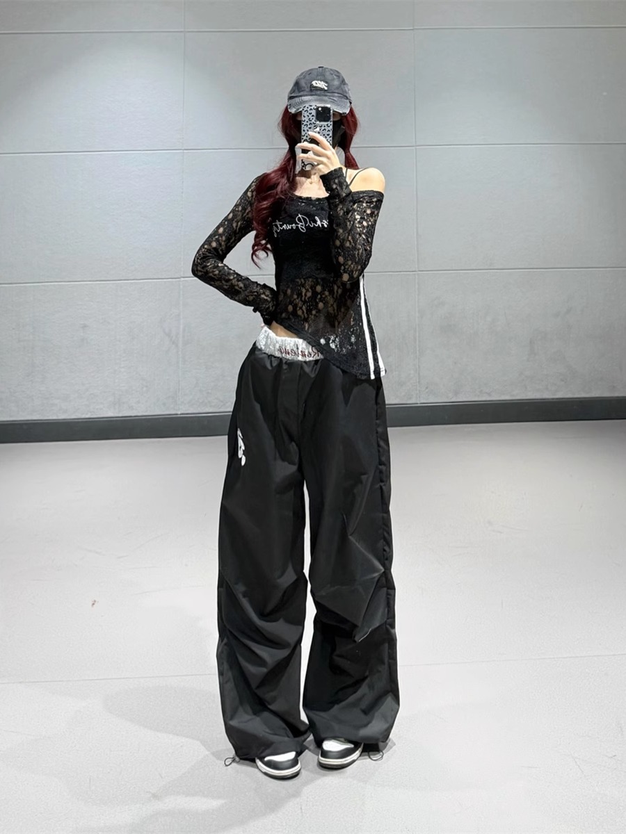 Sexy Lace Off-Shoulder Top for Women - Sheer Asymmetrical Long Sleeve T-Shirt for Jazz Dance - Slim Fit Y2K Style Cover-Up Sexy Lace Off-Shoulder Top for Women - Sheer Asymmetrical Long Sleeve T-Shirt for Jazz Dance - Slim Fit Y2K Style Cover-Up