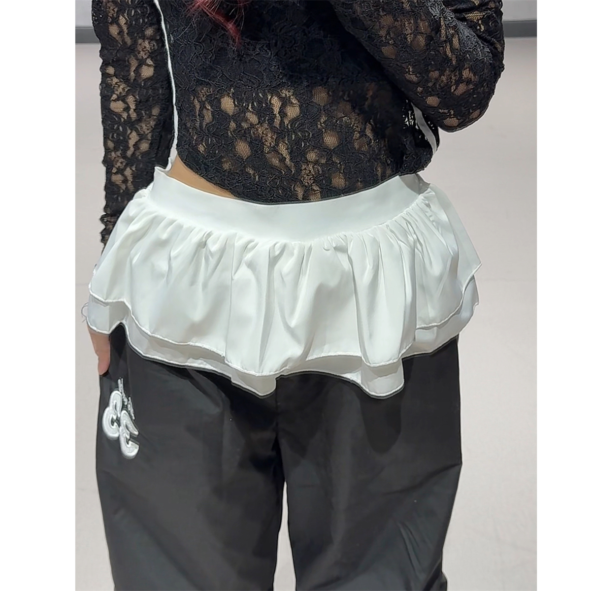 Sexy Lace Off-Shoulder Top for Women - Sheer Asymmetrical Long Sleeve T-Shirt for Jazz Dance - Slim Fit Y2K Style Cover-Up Sexy Lace Off-Shoulder Top for Women - Sheer Asymmetrical Long Sleeve T-Shirt for Jazz Dance - Slim Fit Y2K Style Cover-Up