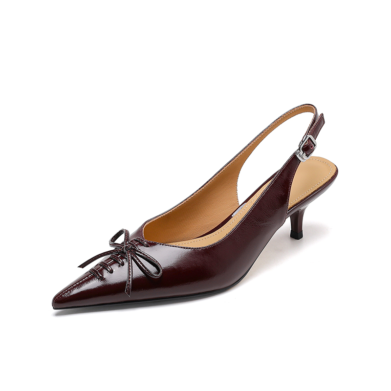 Sexy Pointed Leopard Print Kitten Heel Sandals for Women â€“ Versatile Shallow Mouth One-Strap Design for Spring/Summer 2025