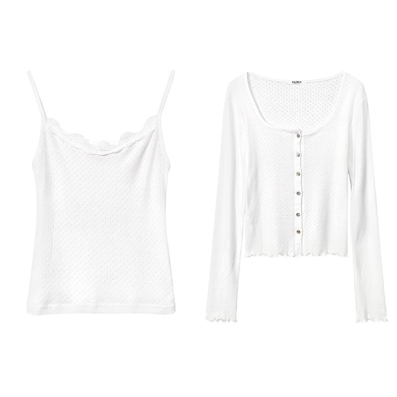 Sexy Women's Lace Trim Camisole and Sun Protection Cardigan Two-Piece Set - Korean Style Fashion Sexy Women's Lace Trim Camisole and Sun Protection Cardigan Two-Piece Set - Korean Style Fashion