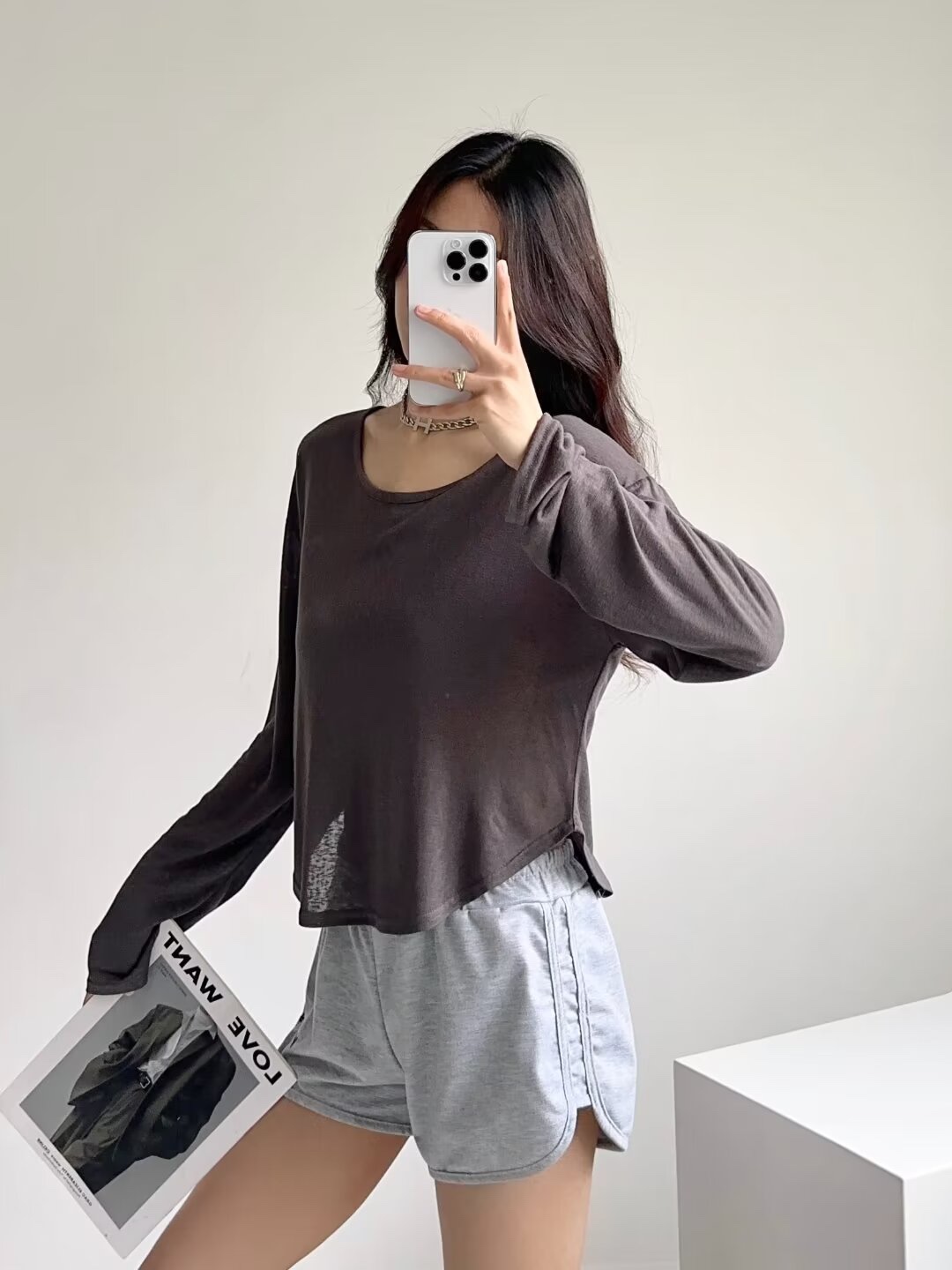 Sheer Long Sleeve Kpop Jazz Cover-Up T-Shirt for Women - Loose Fit Sun Protection Layer Top for Yoga & Casual Wear Sheer Long Sleeve Kpop Jazz Cover-Up T-Shirt for Women - Loose Fit Sun Protection Layer Top for Yoga & Casual Wear