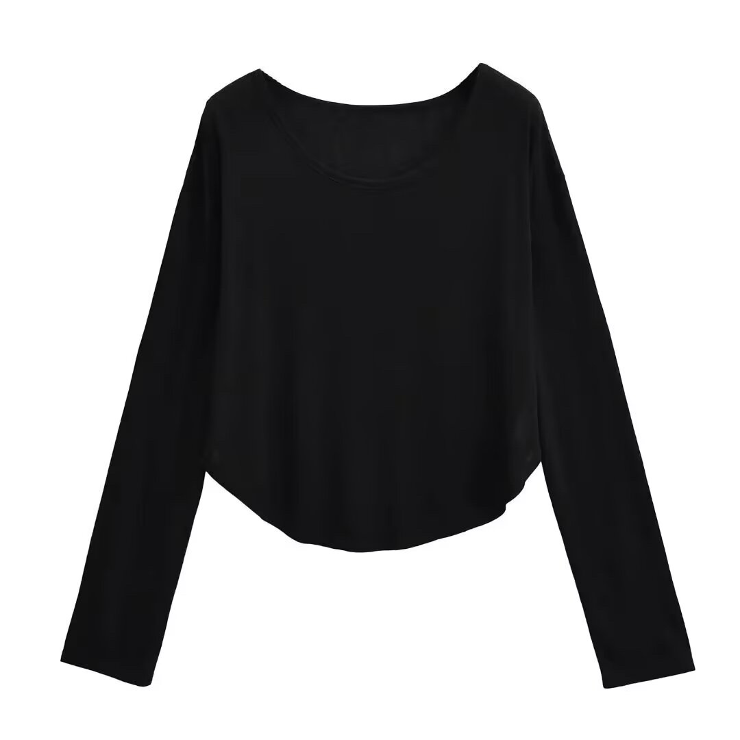 Sheer Long Sleeve Kpop Jazz Cover-Up T-Shirt for Women - Loose Fit Sun Protection Layer Top for Yoga & Casual Wear Sheer Long Sleeve Kpop Jazz Cover-Up T-Shirt for Women - Loose Fit Sun Protection Layer Top for Yoga & Casual Wear