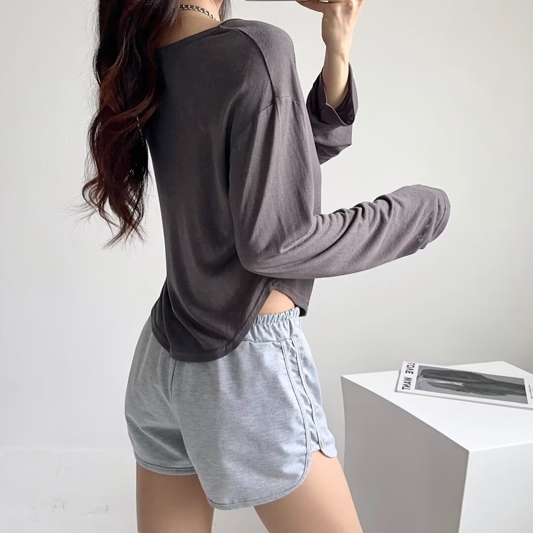 Sheer Long Sleeve Kpop Jazz Cover-Up T-Shirt for Women - Loose Fit Sun Protection Layer Top for Yoga & Casual Wear Sheer Long Sleeve Kpop Jazz Cover-Up T-Shirt for Women - Loose Fit Sun Protection Layer Top for Yoga & Casual Wear