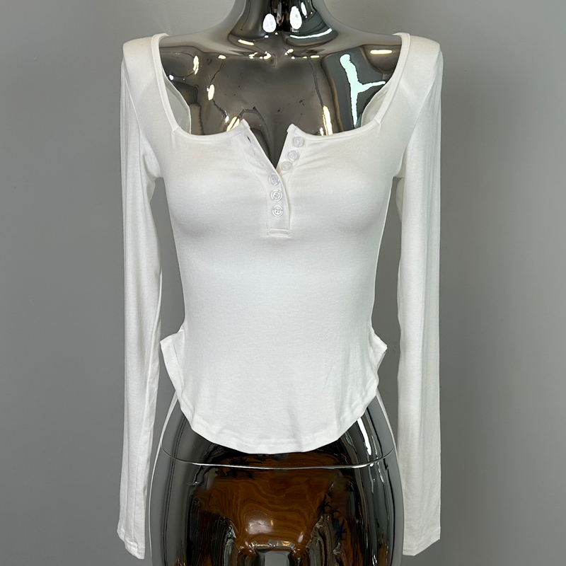 Sheer Long Sleeve Tight-Fitting White T-Shirt for Women - Summer Slim Fit Base Layer with Sun Protection, Sexy and Lightweight Style