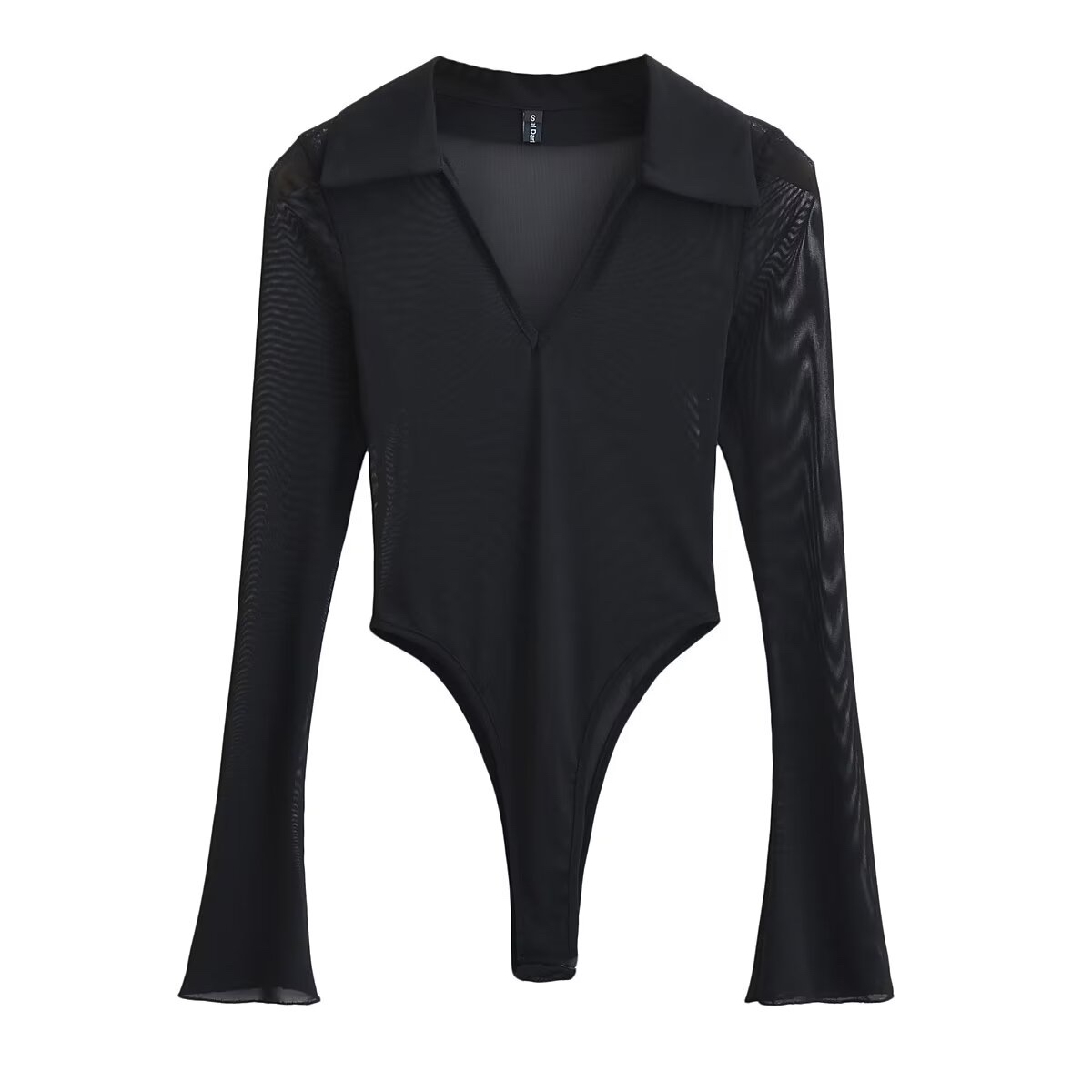 Sheer Mesh Long Sleeve T-Shirt for Women, Slim Fit Jazz Dance Bodysuit, Waist-Cinching European American Style, Figure-Enhancing Fashion Top Sheer Mesh Long Sleeve T-Shirt for Women, Slim Fit Jazz Dance Bodysuit, Waist-Cinching European American Style, Figure-Enhancing Fashion Top