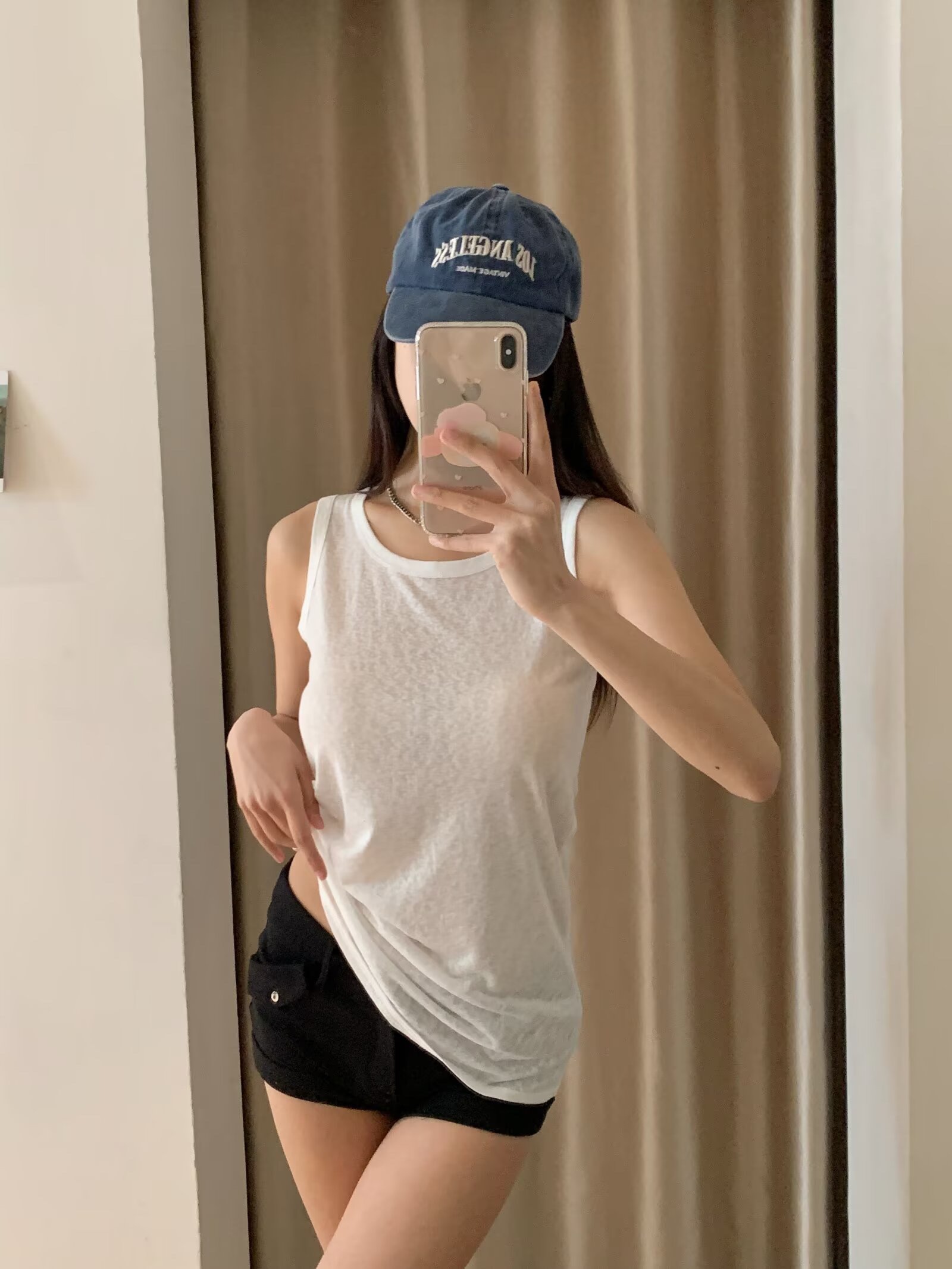 Sheer Slim-Fit U-Neck Camisole T-Shirt for Kpop Jazz Street Dance - Versatile White Basic Top Sheer Slim-Fit U-Neck Camisole T-Shirt for Kpop Jazz Street Dance - Versatile White Basic Top