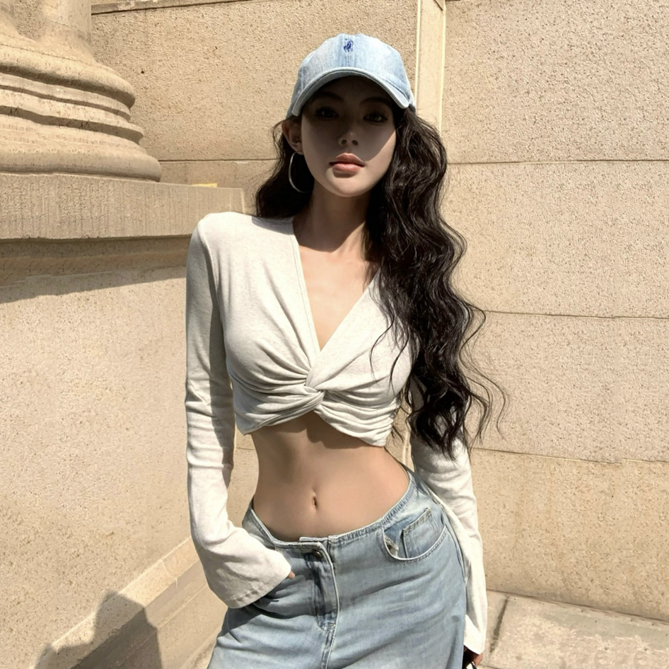 Short Jazz Dance K-Pop Top for Women - Y2K Spicy Girl Group Performance Style, Perfect for Spring and Autumn Short Jazz Dance K-Pop Top for Women - Y2K Spicy Girl Group Performance Style, Perfect for Spring and Autumn