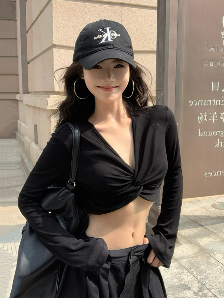 Short Jazz Dance K-Pop Top for Women - Y2K Spicy Girl Group Performance Style, Perfect for Spring and Autumn Short Jazz Dance K-Pop Top for Women - Y2K Spicy Girl Group Performance Style, Perfect for Spring and Autumn