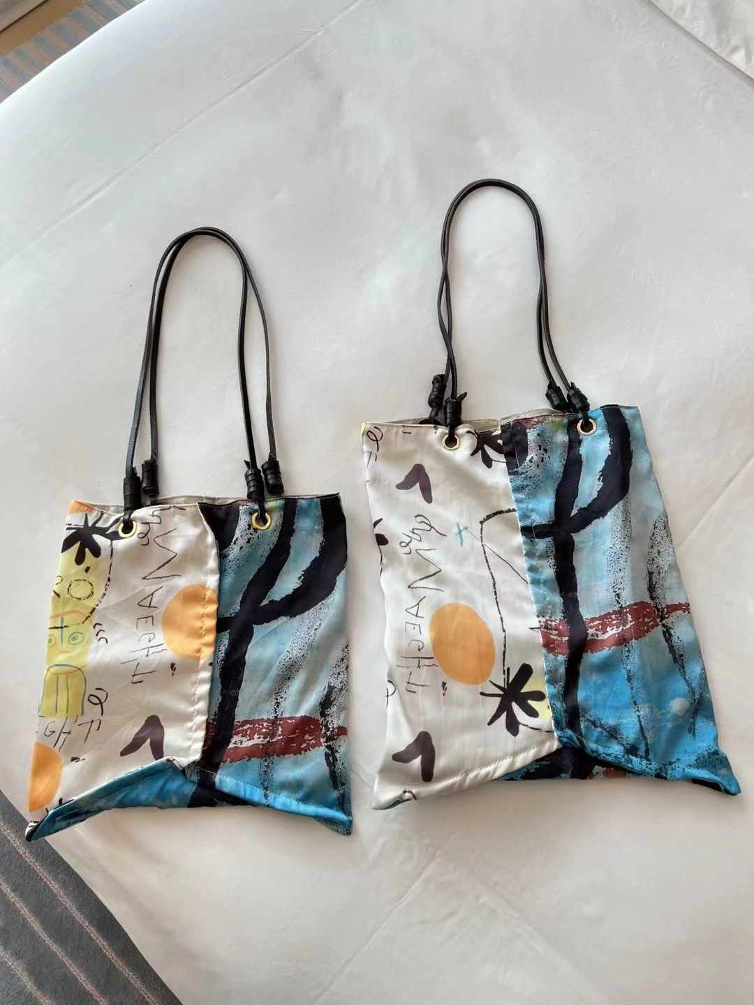 Silk Printed Art Shoulder Tote Bag - High-End Artistic Design for Women - Vacation Essential - Trendy Fashion Accessory Silk Printed Art Shoulder Tote Bag - High-End Artistic Design for Women - Vacation Essential - Trendy Fashion Accessory