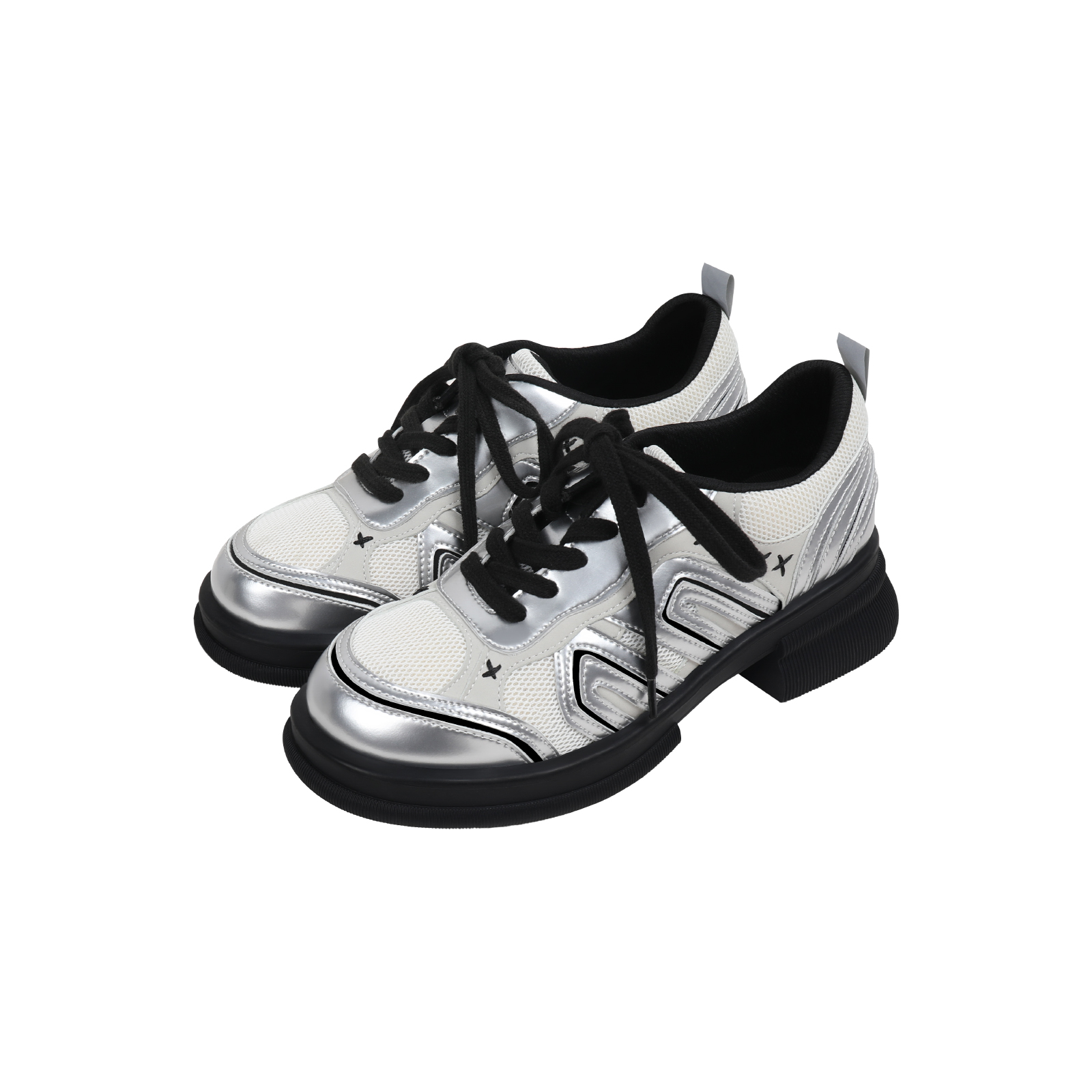 Silver Breathable Versatile Dad Shoes for Women - Casual Thick-Soled Sports Footwear for Spring/Summer 2025