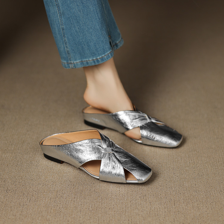 Silver-Toe Sandals for Women â€“ Chic Metallic Open-Toe Design, Perfect for Summer, Beach, and Casual Outfits