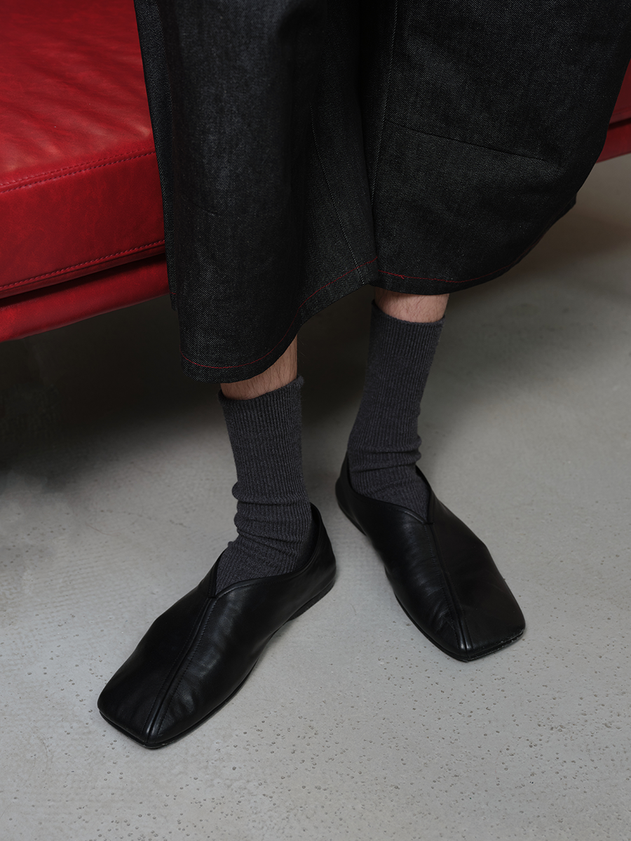 Slanted Toe Monk Shoes in Solid Color Calfskin with Sheep Leather Lining - Stylish 90s Inspired Footwear Slanted Toe Monk Shoes in Solid Color Calfskin with Sheep Leather Lining - Stylish 90s Inspired Footwear