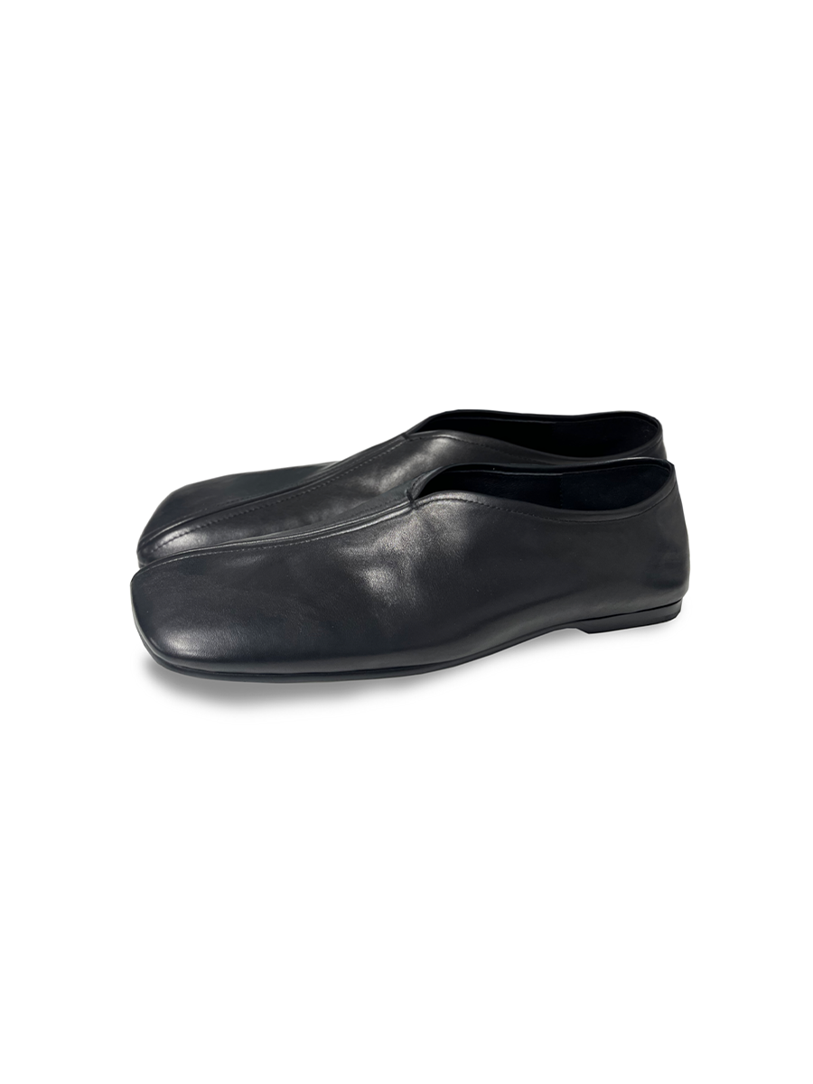Slanted Toe Monk Shoes in Solid Color Calfskin with Sheep Leather Lining - Stylish 90s Inspired Footwear