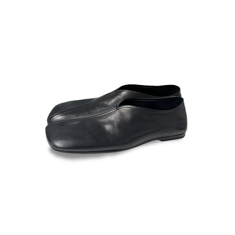 Slanted Toe Monk Shoes in Solid Color Calfskin with Sheep Leather Lining - Stylish 90s Inspired Footwear