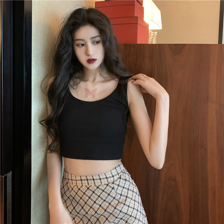 Sleeveless Jazz Sports Top for Women, Cross-Back Design, Side Breast Coverage, Spicy Girl Style, Perfect for Y2K and Casual Outfits