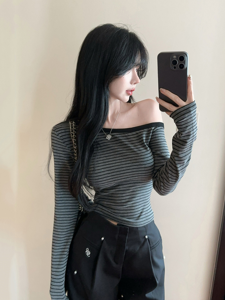 Slim-Fit American Jazz Dance Top for Women - K-Pop Inspired Short Shirt for Spring and Autumn Music Festival Outfits Slim-Fit American Jazz Dance Top for Women - K-Pop Inspired Short Shirt for Spring and Autumn Music Festival Outfits