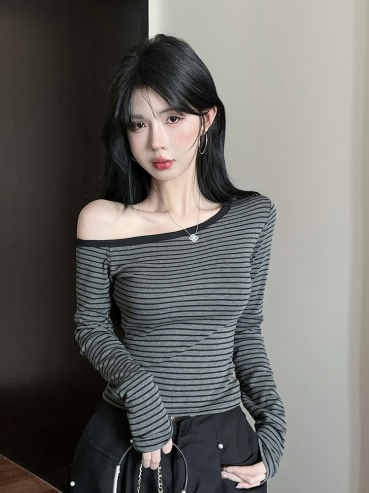 Slim-Fit American Jazz Dance Top for Women - K-Pop Inspired Short Shirt for Spring and Autumn Music Festival Outfits Slim-Fit American Jazz Dance Top for Women - K-Pop Inspired Short Shirt for Spring and Autumn Music Festival Outfits