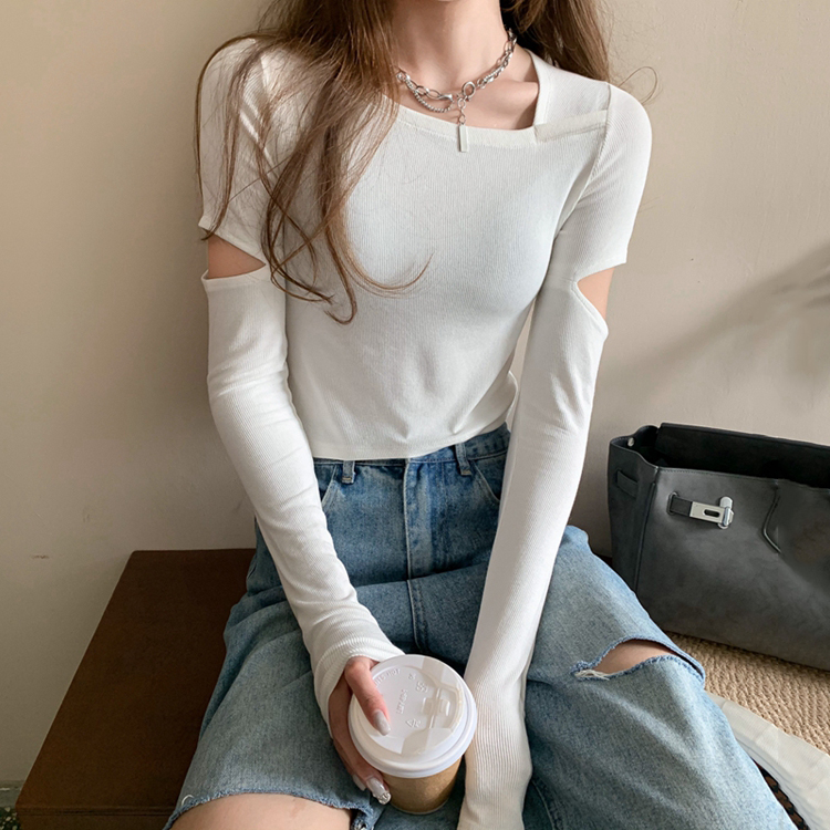 Slim-Fit K-Pop Top for Women - Niche Jazz Dance Outfit, Autumn/Winter Base Layer, Ideal for Girl Group Performances