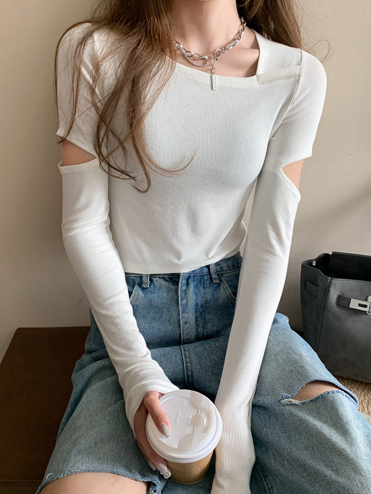 Slim-Fit K-Pop Top for Women - Niche Jazz Dance Outfit, Autumn/Winter Base Layer, Ideal for Girl Group Performances