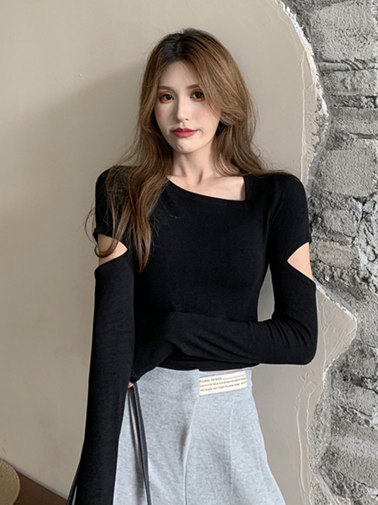 Slim-Fit K-Pop Top for Women - Niche Jazz Dance Outfit, Autumn/Winter Base Layer, Ideal for Girl Group Performances Slim-Fit K-Pop Top for Women - Niche Jazz Dance Outfit, Autumn/Winter Base Layer, Ideal for Girl Group Performances
