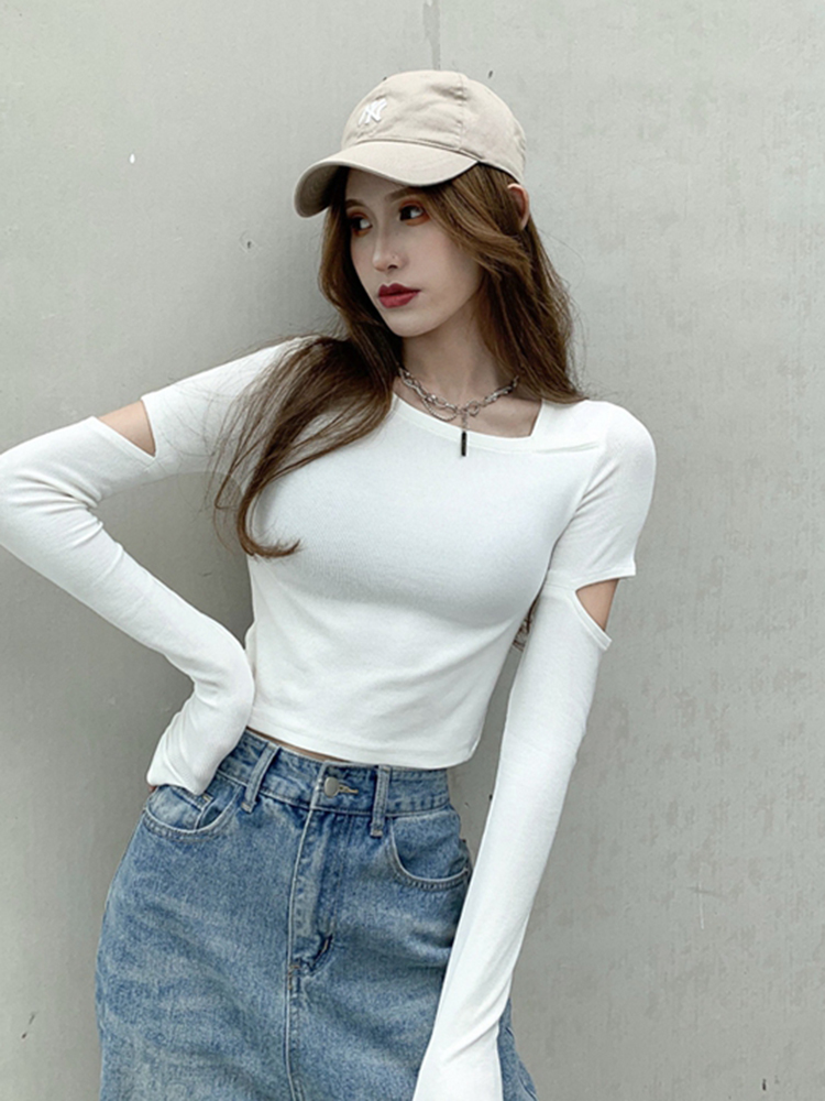 Slim-Fit K-Pop Top for Women - Niche Jazz Dance Outfit, Autumn/Winter Base Layer, Ideal for Girl Group Performances Slim-Fit K-Pop Top for Women - Niche Jazz Dance Outfit, Autumn/Winter Base Layer, Ideal for Girl Group Performances