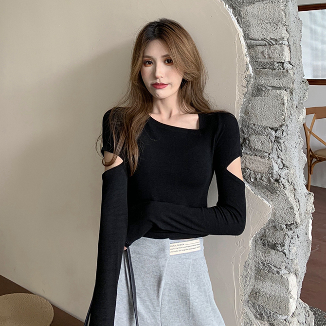 Slim-Fit K-Pop Top for Women - Niche Jazz Dance Outfit, Autumn/Winter Base Layer, Ideal for Girl Group Performances Slim-Fit K-Pop Top for Women - Niche Jazz Dance Outfit, Autumn/Winter Base Layer, Ideal for Girl Group Performances