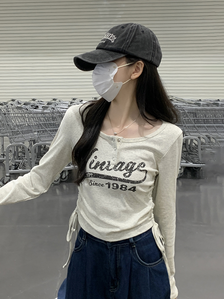 Slim Fit Long-Sleeve T-Shirt for Women, Short Style, Jazz Dance K-Pop Top, Perfect for Girl Group Music Festival Outfits Slim Fit Long-Sleeve T-Shirt for Women, Short Style, Jazz Dance K-Pop Top, Perfect for Girl Group Music Festival Outfits
