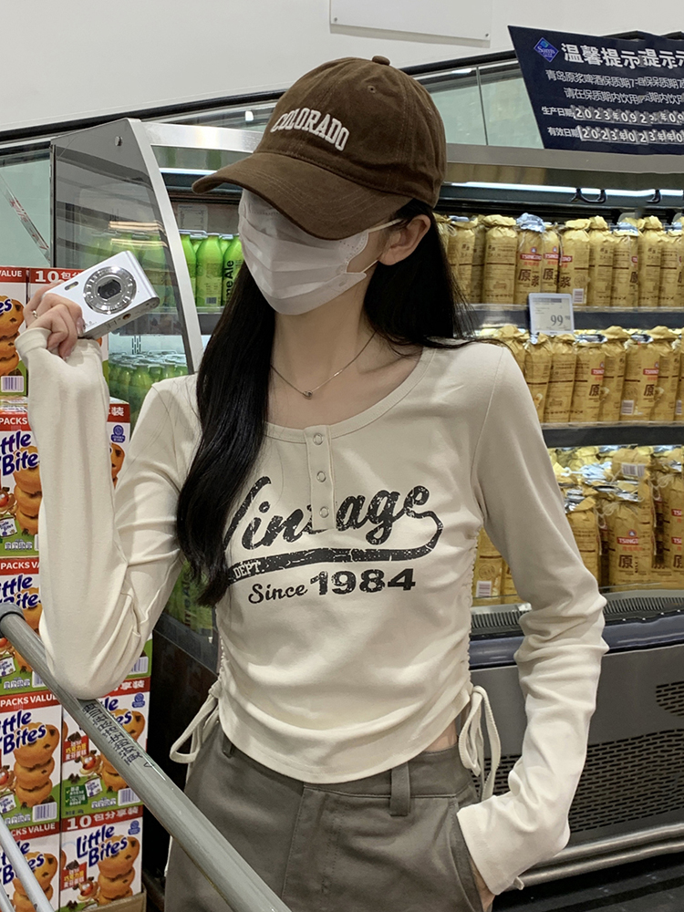 Slim Fit Long-Sleeve T-Shirt for Women, Short Style, Jazz Dance K-Pop Top, Perfect for Girl Group Music Festival Outfits Slim Fit Long-Sleeve T-Shirt for Women, Short Style, Jazz Dance K-Pop Top, Perfect for Girl Group Music Festival Outfits