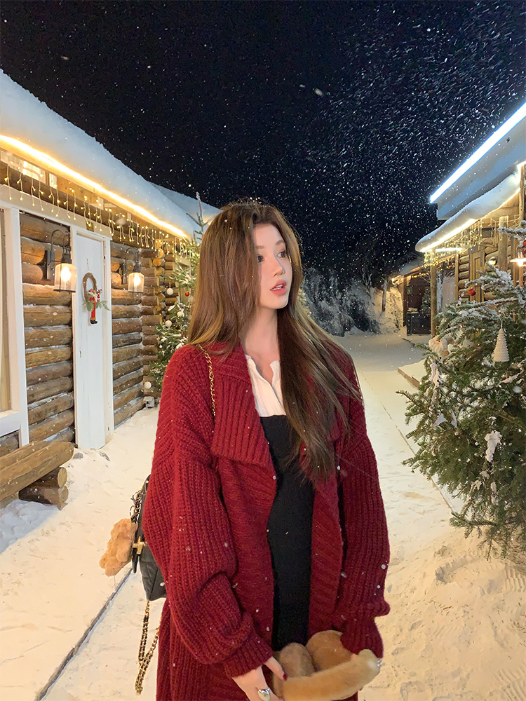 Soft Cozy Loose Knitted Sweater Coat for Women - Elegant Mid-Length Cardigan for Spring 2024, Casual Chic Layering Piece