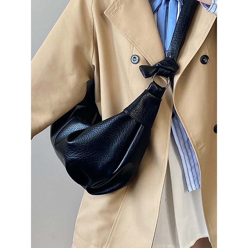 Soft Leather Wrinkled Dumpling Bag for Women - Versatile Lazy Style Shoulder Crossbody Bag - Trendy 2025 Niche Design