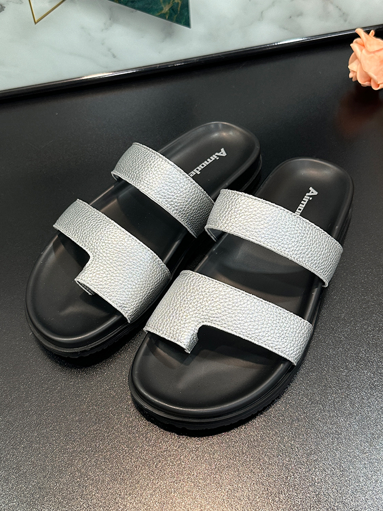 Soft Sole Genuine Leather One-Strap Sandals for Women - Casual Versatile Flat Thong Beach Slippers for Summer 2025 Outdoor Wear