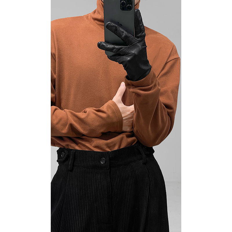 Solid Color High Neck Knitted Shirt - Trendy Versatile Fashion for Autumn Winter - Comfortable Dragon Dadao Style Solid Color High Neck Knitted Shirt - Trendy Versatile Fashion for Autumn Winter - Comfortable Dragon Dadao Style