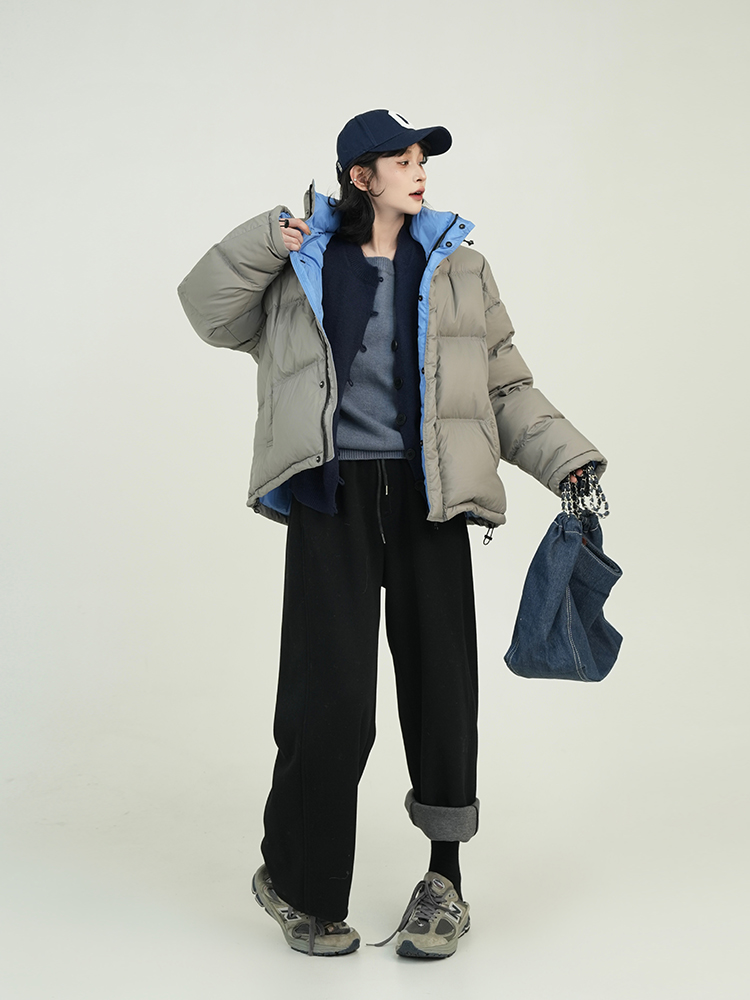 Solid Color High Waist Drawstring Wide-Leg Casual Pants for Women - Thick Autumn Winter Korean Style Slimming Trousers Solid Color High Waist Drawstring Wide-Leg Casual Pants for Women - Thick Autumn Winter Korean Style Slimming Trousers