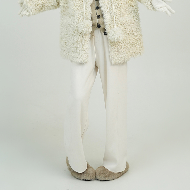 Solid Color High Waist Drawstring Wide-Leg Casual Pants for Women - Thick Autumn Winter Korean Style Slimming Trousers Solid Color High Waist Drawstring Wide-Leg Casual Pants for Women - Thick Autumn Winter Korean Style Slimming Trousers