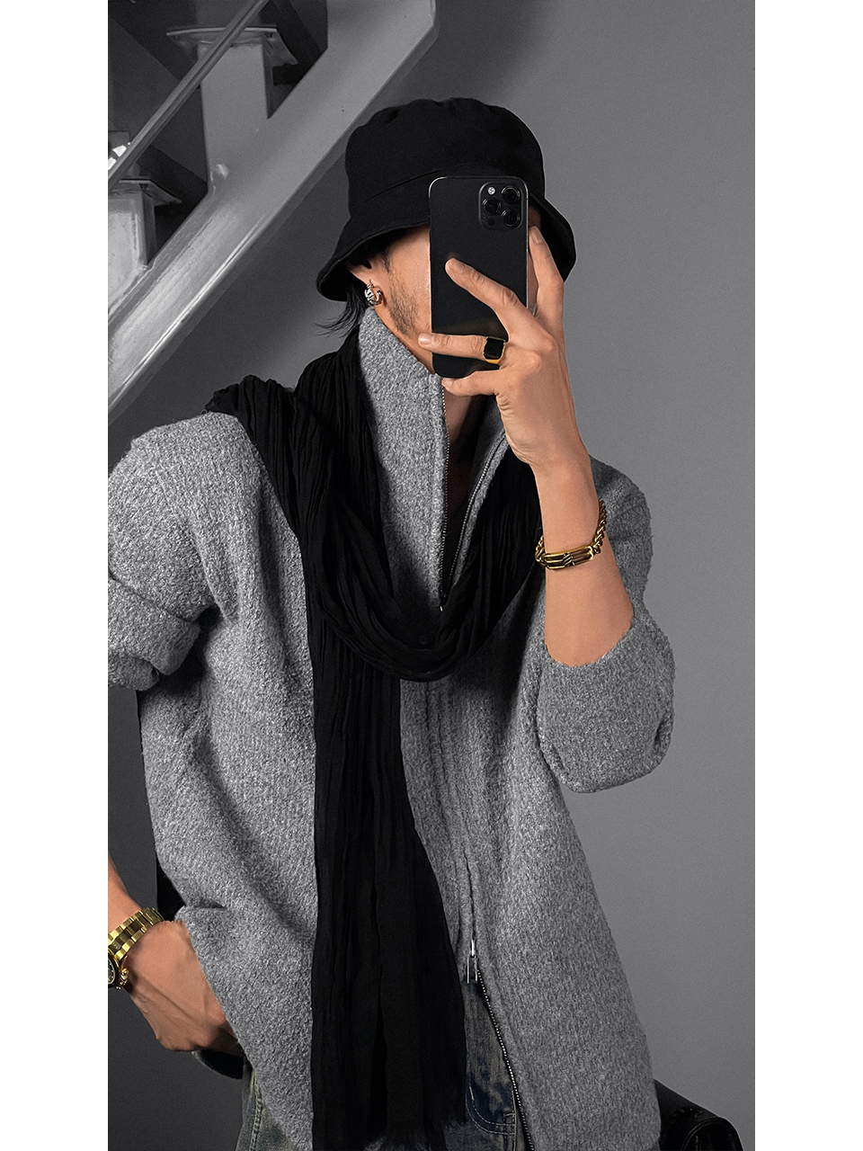 Solid Color Pleated Vintage Cotton Scarf - Autumn Winter Fashion, Three-Color Design, Trendy Personality Accessory Solid Color Pleated Vintage Cotton Scarf - Autumn Winter Fashion, Three-Color Design, Trendy Personality Accessory