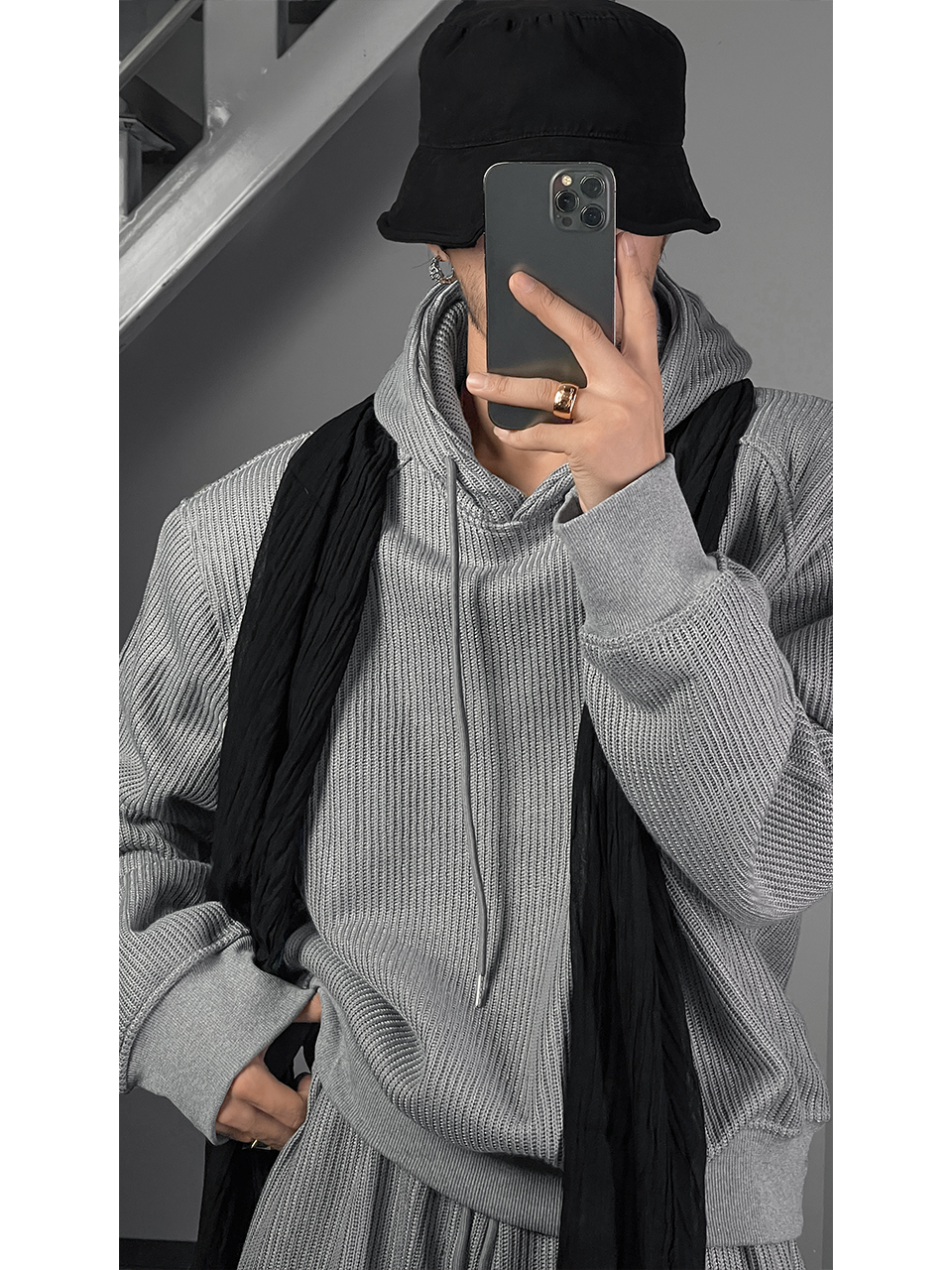 Solid Color Pleated Vintage Cotton Scarf - Autumn Winter Fashion, Three-Color Design, Trendy Personality Accessory