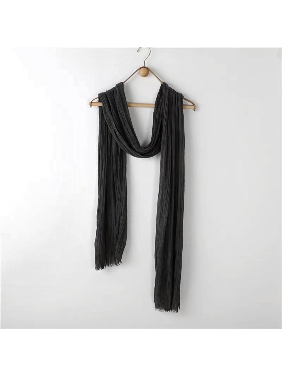 Solid Color Pleated Vintage Cotton Scarf - Autumn Winter Fashion, Three-Color Design, Trendy Personality Accessory Solid Color Pleated Vintage Cotton Scarf - Autumn Winter Fashion, Three-Color Design, Trendy Personality Accessory