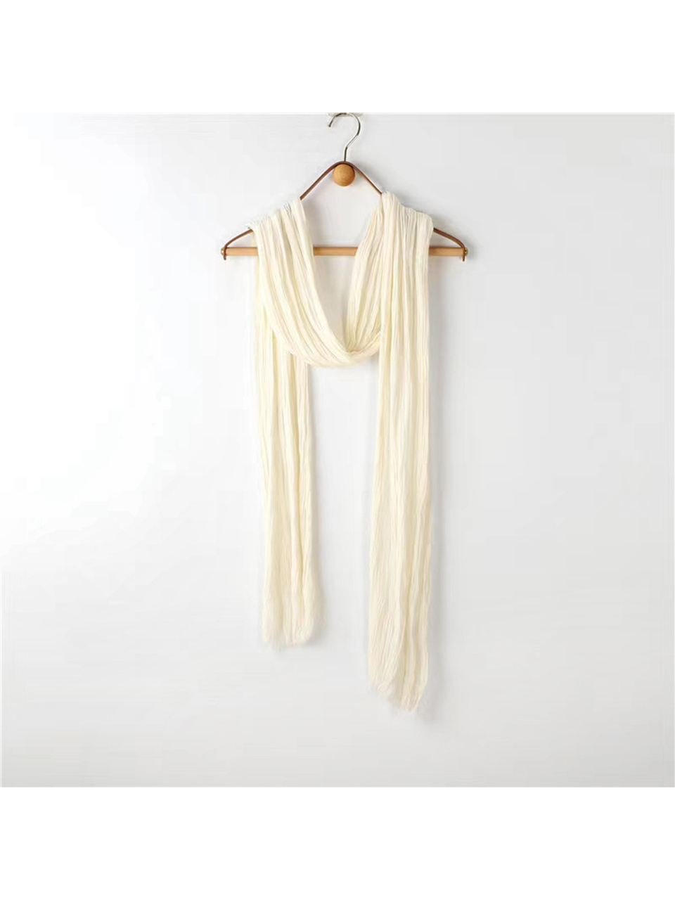 Solid Color Pleated Vintage Cotton Scarf - Autumn Winter Fashion, Three-Color Design, Trendy Personality Accessory Solid Color Pleated Vintage Cotton Scarf - Autumn Winter Fashion, Three-Color Design, Trendy Personality Accessory