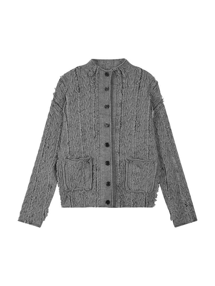 Solid Color Tassel Design Sweater Coat for Women - Autumn Winter Korean Style Loose Knit Cardigan Top