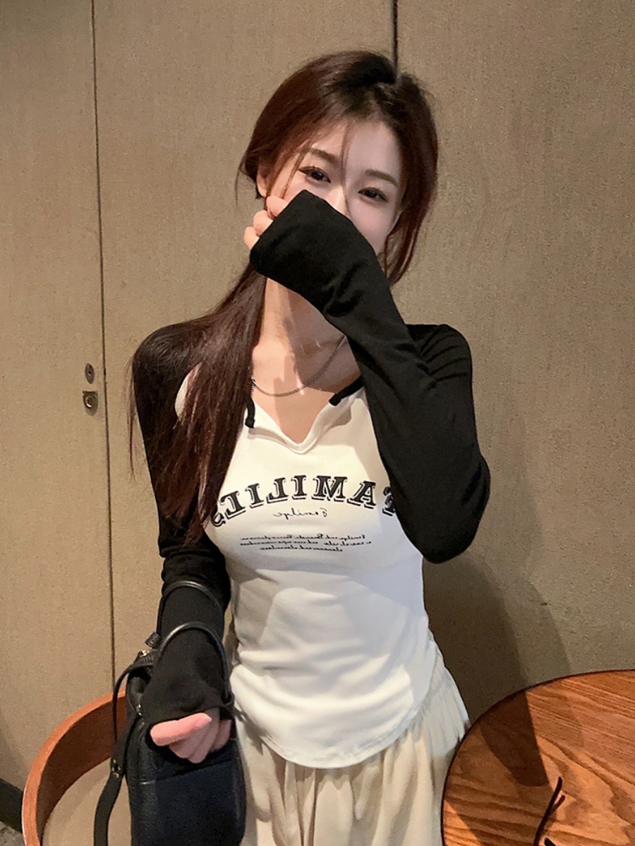 Spicy Girl Group Style Jazz Top - Slim Fit Raglan Sleeve Fitted T-Shirt for K-Pop Dance Outfit - Trendy Y2K Fashion